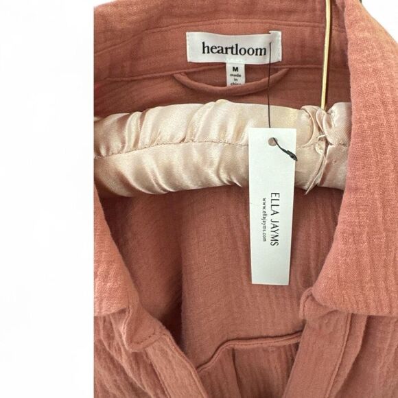 Heartloom Women's Button Front Gauzy Belted Isadora Shirt Dress Clay Medium NWT - Picture 7 of 11